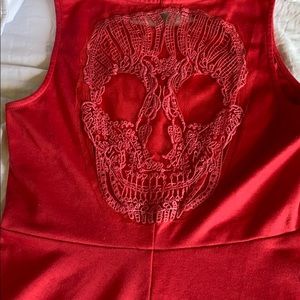Skull embroidered dress